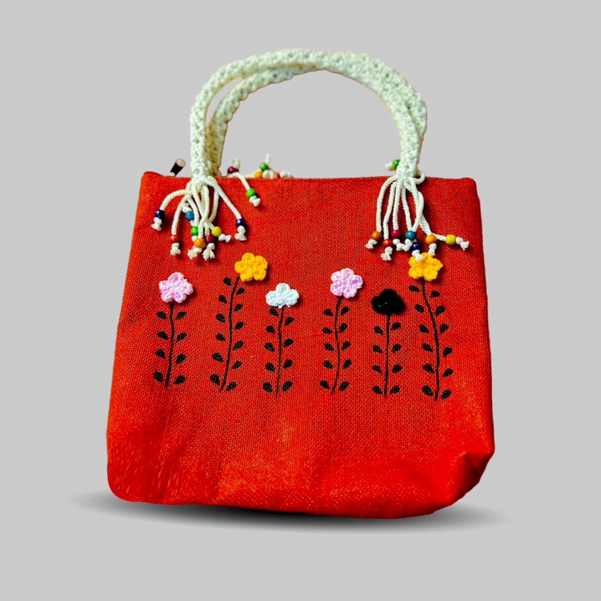 Macrame Handbag red